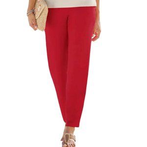 TwoTwenty Women’s Plus Casual Pants Solid Cherry Red Pull-on Size 22W